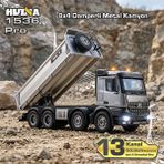 Huina 1536 Pro 1/14 8x4 13ch RC Uzaktan Kumandalı İş Makinesi Metal Damperli Kamyon