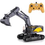 Huına 1592 1/14 2.4 GHZ Sesli Işıklı 2022 22 Kanal RC Metal Uzaktan Kumandalı Kepçeli Ekskavatör Kazıcı İş Makinası