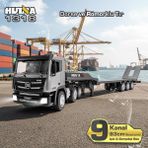 Huina Huına 1318 1/24 Rc Dorse ve Römorklu Tır Kamyon Uzaktan Kumandalı Iş Makinesi Rc Model - 2.4ghz Gerçekçi Similasyon Ses ve Işık Sistemi - Gri