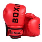HUINING Çocuk Boks Eldiveni, Çocuk Antrenman Eldiveni Yumruk Eldiveni MMA Eldivenleri PU Karikatür Fikir Yarışması Dajn Antrenman Eldiveni, 6 oz, 5-12 Yaş için (Boks Kırmızısı)