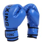 HUINING Çocuk Boks Eldivenleri, Çocuk Antrenman Eldivenleri Delgeç Eldivenleri MMA Eldiven PU Çizgi Film Dövüş Dajn Antrenman Eldivenleri, 170 gr, 5-12 Yaş için (Boks Mavisi)