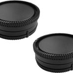 HUIPUXIANG Sony E montajlı NEX fotoğraf makineleri için gövde kapağı+arka lens kapağı seti a7 IV a7r IV a7 II/III a7r III a9 a7 a7s a6600 a6500 a6400 a6300 a6100 a5100 NEX-7 lens [2 takım]