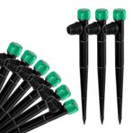 HUISUYTON 50 Adet Damla Sulama Vericileri Fan Şekli 1/4 "Damla Sulama Borusu için Kazıklı Kolay Kurulum Ayarlanabilir 360 Derece Fan Püskürtücü Bahçe Veranda Çim Çiçek Yatağı için (50 Adet Püskürtücü)