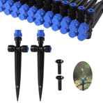 HUISUYTON Ayarlanabilir 360 Derece Su Akışı Damlatıcıları ile Damla Sulama Vericileri 1/4 "Boru Bahçe Damlatıcıları için Atomizasyon Yağmurlama Makinesi Ev Bahçe Sulama Sistemi için Yağmurlama (12