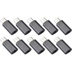 Huizongxu 10 Adet USB C 3.5 mm Kulaklık Jak Adaptörü Tip C ile Uyumlu Kulaklık Yardımcı Kablo Dijital Dönüştürücü (Yurt Dışından) - NA - Siyah