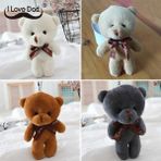 Huizongxu 12 cm Teddy Bear Doldurulmuş Oyuncak Mini Ayı Peluş Anahtarlık Bebek Kolye Doğum Günü Hediyesi Düğün Kapı Hediyesi (Yurt Dışından) - Renkli