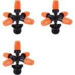Huizongxu 3x Bahçe Sprinkler Otomatik Sulama Çim Çim 360 Derece Daire Dönen Su Yağmurlama 5 Nozullar Bahçe Boru Hortumu (Yurt Dışından) - Beyaz - Siyah - NA