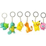 Huizongxu 6 Adet/takım 3.5-6 cm Pokemon Şekil Oyuncaklar Anahtarlıklar Pikachu Charmander Bulbasaur Psyduck Pvc Sevimli Mini Bebek Kolye (Yurt Dışından) - Renkli