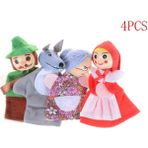 Huizongxu 【happier】 4 Adet/takım Hikaye Anlatımı Bebek Peri Masalı Küçük Kırmızı Başlıklı Kız Parmak Kuklaları Çocuk Çocuk Bebek Eğitici Oyuncaklar (Yurt Dışından) - Renkli