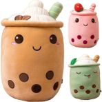 Huizongxu Sevimli Boba Süt Çayı Peluş Oyuncak Yumuşak Dolması Elma Pembe Çilek Tadı Süt Çay Kucaklama Yastık Topları Bubo Çay Bardağı Yastık (Yurt Dışından) - Renkli