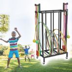 Hula Hoop Depolama Hula Hoop Standı Iç Mekan Dış Mekan Atlama Ipi Tutucusu, Mobil Spor Ekipmanı Saklama Arabası, Yoga Egzersizi Için Yerden Tasarruf Sağlayan Fitness Hoop Düzenleyici Rafları