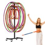 Hula Hoop Depolama Hula Hoop/Fitness Hoop/Atlama Ipi Için Taşınabilir Depolama Tutucu, Demir Egzersiz Hoop Düzenleyici Arabası, Spor Salonu Kampüs Oturma Odası Için Hula Hoop Stand Rafı