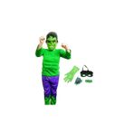 Hulk Çocuk Kaslı Kostüm. Maske Ve Taso Fırlatan Eldiven 3 Lü Set