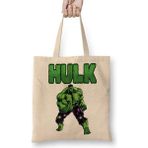 Hulk Yeşil Dev Bez Çanta Uzun Saplı - Açık Bej - 40 X 40