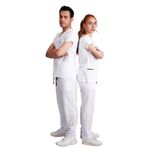 hultabs BS Uniforma V Yaka Üst ve Alt Pantolon Unisex Medikal Doktor-Hemşire-Veteriner-Diş Hekimi Üniforması Medical Scrubs Cerrahi Alt Üst Takım Beyaz,Yeşil,Lacivert,Mavi,Gri,Füme (Beyaz, XL)