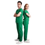 hultabs BS Uniforma V Yaka Üst ve Alt Pantolon Unisex Medikal Doktor-Hemşire-Veteriner-Diş Hekimi Üniforması Medical Scrubs Cerrahi Alt Üst Takım Beyaz,Yeşil,Lacivert,Mavi,Gri,Füme (Yeşil, XXS)