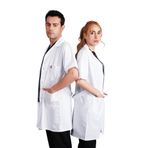 hultabs BSUNİFORMA Unisex Klasik Yaka Terrycotton Uzun Boy Doktor Önlüğü – Hemşire, Veteriner,Eczacı, Öğretmen, Laboratuvar, Sağlık Profesyonelleri İçin Beyaz Kısa Kollu Tıbbi Önlük (M)