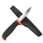Hultafors El işi bıçağı HVK GH I çok amaçlı bıçak, kaymaz Santoprene® saplı ve birinci sınıf karbon çelikten bıçak I İş pantolonu için kılıf ve tutucu dahil I 380210