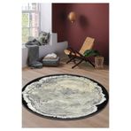 Hülya Home Salon Halısı Mutfak halısı Yolluk Geometrik İskandinav Eskitmeli Dijital Baskı Yıkanabilir halı 9149/Yuvarlak