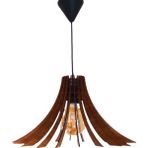 Hüma Kirpi Modern Ahşap Mdf 3D Lazer Kesim Rustik Salon Avize