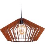 Hüma Modern Tasarım Köşeli Ufo Doğal Ahşap Mdf 3D Rustik Salon Avize - Ceviz - 1