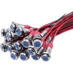 Humble 20 Adet 6mm Metal LED Uyarı Gösterge Işığı Sinyal Lambası Pilot Yerleşik Ekran Işıkları Tel 3 V Mavi (Yurt Dışından)