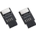 Humble 2x USB 2.0 Ön Panel Başlığı USB 9pin - USB 2.0 Tip-E Dahili Adaptör Anakart Fiş Adaptörü (Yurt Dışından) - Siyah