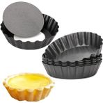 Humble 6 Adet Yumurta Tart, 3 Inç Mini Tart Tavalar Çıkarılabilir Alt, Cupcake Kek Muffin Kalıp Teneke Tava Pişirme Aracı (Yurt Dışından)