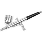 Humble Airbrush Kiti Çift Etkili 0.2mm Hava 0.5mm Sıvı Ipuçları Iğneler Nozullar ve Hortum Adaptörü Boyama Çivi Kek Dövme (Yurt Dışından) - Gümüş
