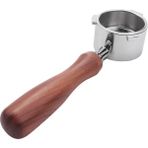 Humble Delonghi EC680/EC685 Kahve Makinesi Filtresi 51MM Için Dipsiz Portafilter 51MM, Üç Kulak Ahşap Saplı (Yurt Dışından) - Gümüş