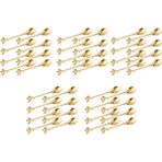 Humble Dondurma Çay Karıştırma Kaşıkları Retro Tatlı Demitasse Espresso Kaşık Çatal Bıçak Takımı Mutfak Sofra 5 Set 40 Parça (Yurt Dışından) - Gold