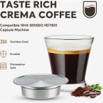 Humble Paslanmaz Çelik Yeniden Kullanılabilir Kahve Kapsül Kapsülleri Philips Senseo HD7801 Makinesi Kahve Makinesi Espresso Filtresi Metal Sabotaj (Yurt Dışından) - Gümüş