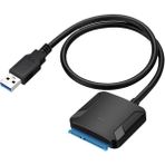 Humble USB 3.0 - Sata Adaptör Dönüştürücü Kablosu 22PIN Sataııı - Usb3,0 Adaptörleri Için 2,5 Inç 3,5 Inç Sata HDD SSD (Yurt Dışından) - Siyah