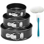 Humble Yaylı Kalıp Tavası, 3 Adet Yapışmaz Çıkarılabilir Bakeware Kek Tavası, 50 Adet Parşömen Kağıt Gömlekleri ve Silikon Spatula (Yurt Dışından)