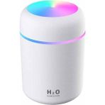 Humidifier Hava Nemlendirici USB Buhar Makinesi Işıklı Oda Araç Aroma Difüzörü H2O - Beyaz