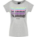 Hummel Catty Kadın Gri Baskılı Bisiklet Yaka Tişört - XS