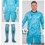 Hummel Line Kaleci Forması+Kaleci Şortu+Profesyonel Çorap Üçlü Takım - Mavi - XL