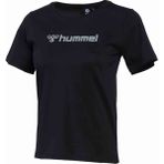 Hummel Pescara Kadın Siyah Baskılı Bisiklet Yaka Tişört - XS