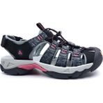 Humtto HM710445B Burnu Kapalı Kırçıllı Gri Siyah Kadın Unisex Outdoor Trekking Spor Sandalet - Gri - Siyah