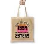 Humuts 1994 Birthday Gift Made Born in 1994 Gift 28TH Year Old Birthday Gift Vintage Style Bez Kadın Günlük Çanta