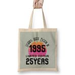 Humuts 1995 Birthday Gift - Made, Born In 1995 Gift - 25TH Year Old Birthday Gift Vintage Style Bez Kadın Günlük Çanta