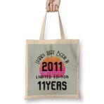 Humuts 2011 Birthday Gift - Made, Born In 2011 Gift - 11 Year Old Birthday Gift Vintage Style Bez Çanta