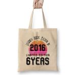 Humuts 2016 Birthday Gift - Made, Born In 2016 Gift - 6 Year Old Birthday Gift Vintage Style Bez Çanta
