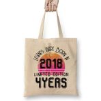 Humuts 2018 Birthday Gift - Made, Born In 2018 Gift - 4 Year Old Birthday Gift Vintage Style Bez Çanta