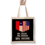 Humuts 50% Chilean 50% American 100% Awesome Immigrant Bez Kadın Günlük Çanta