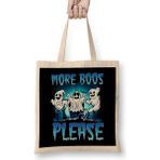 Humuts 8 Bit Funny More Boos Please Halloween Ghosts Booze Pun Bez Çanta