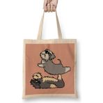 Humuts Acroyoga Schnauzer Pug Köpek Bez Uzun Saplı Açık Bej Rengi Çanta