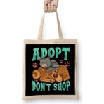 Humuts Adopt Don T Shop Cat Dog Bez Uzun Saplı Açık Bej Rengi Çanta