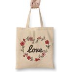 Humuts Adorable Cute Love Flowery Flowers Love Heart Bez Uzun Saplı Açık Bej Rengi Çanta