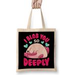 Humuts Adorable I Blob You So Deeply Cute Blobfish Pun Bez Uzun Saplı Açık Bej Rengi Çanta